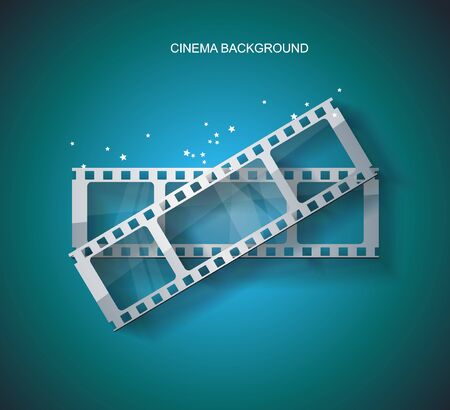 Old Cinema poster with  film tapes. Vector cinema background.のイラスト素材