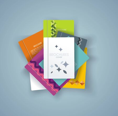 Set of books cover design, vector illustrationのイラスト素材