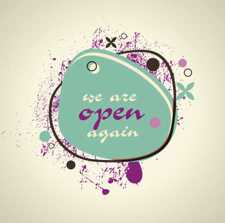 We are open again after quarantine due to COVID-19.Welcome back!のイラスト素材