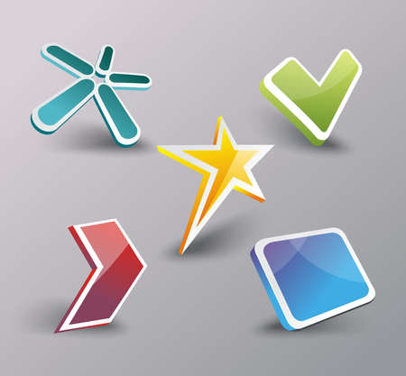 Web icons set, internet symbols 3d design, vector.のイラスト素材