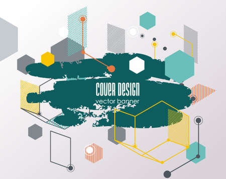 Retro geometric background, use for covers, banners, flyers and posters with abstract design.のイラスト素材