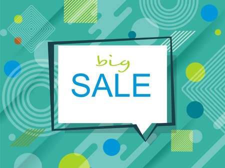 BIG SALE text box with flat geometric pattern, vector illustration.のイラスト素材