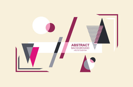 Abstract retro background with geometric flat shapes, vector.のイラスト素材