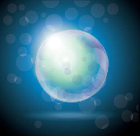 Abstract fractal blue background with crossing circles.のイラスト素材