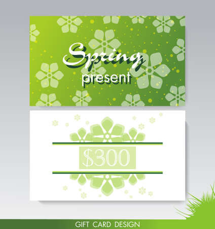 Gift card design template with floral decoration. Name card or business card with the decor of flowers and leaves. Invitation with place for text on a background summer bouquet.のイラスト素材