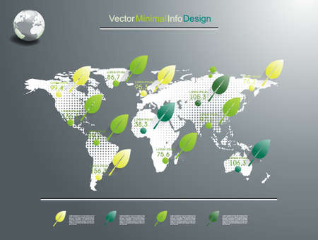 World Map and Information Graphics. Ecology concept.のイラスト素材