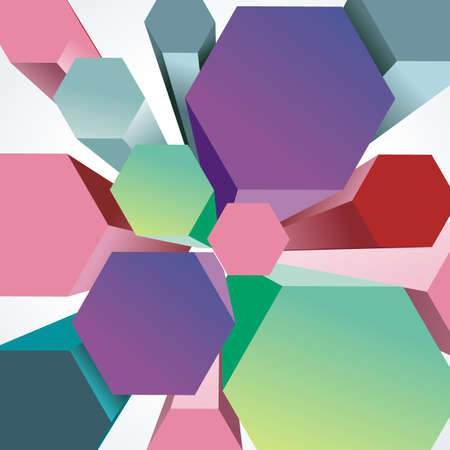 Abstract background with 3d cubes and rhombus, vector illustration.のイラスト素材