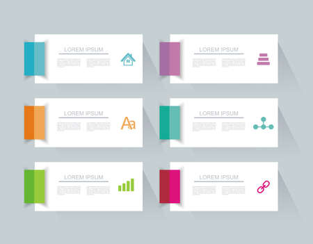 Web Banners Design. Can be used for workflow layout, diagram, number options, step up options, web design, banner template, infographic, timeline.のイラスト素材