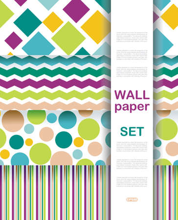 Set of patterns for wallpaper. Hipster style geometric background.のイラスト素材