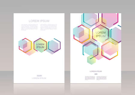 Vector brochure template design abstract transparent cells.のイラスト素材