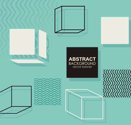 Future geometric simple shapes composition. Vector trendy design in hipster colors.のイラスト素材