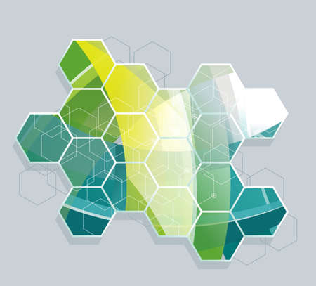 Abstract geometric background from transparent bright cells, vector background.のイラスト素材