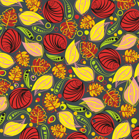 Leaves pattern. Can be used for wallpaper, web page background,surface textures.のイラスト素材