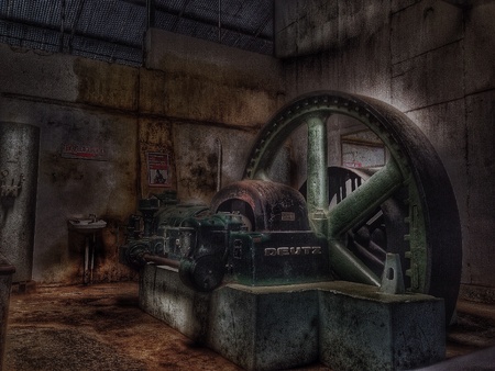 Coffee processing plant machine which is still in operation to this day since the Dutch colonial era...