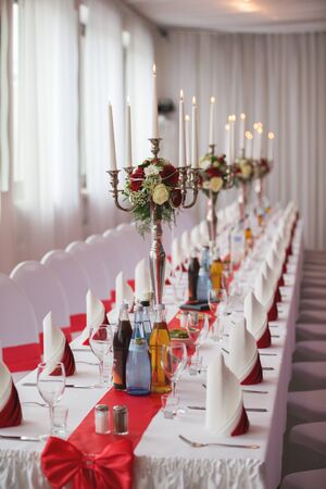 A decoration of a hall for a weddingの写真素材