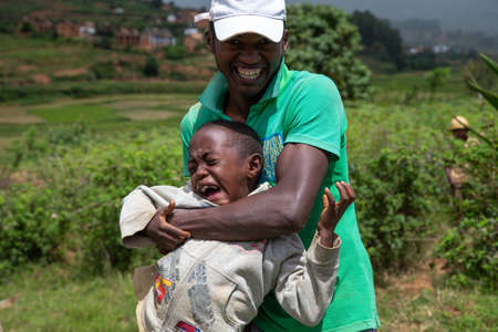 A local children on the island of Madagascarのeditorial素材