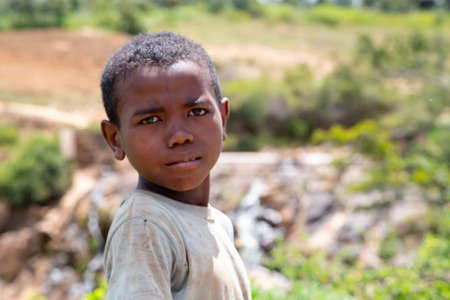 Editorial. The Children at the roadside in Madagascarのeditorial素材