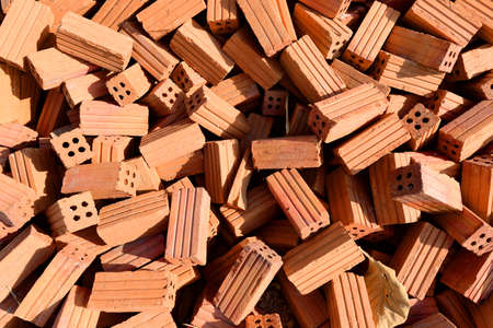 Red bricks for buildingの写真素材