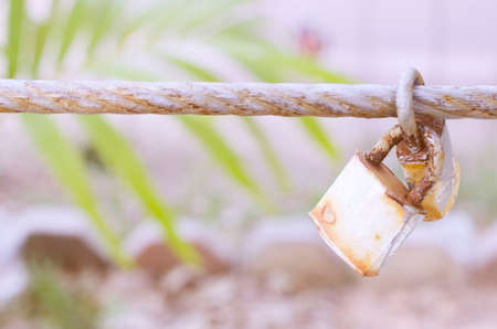 Love key lock con on sling pastel toneの写真素材