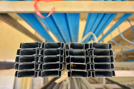 Steel square in the warehouseの写真素材