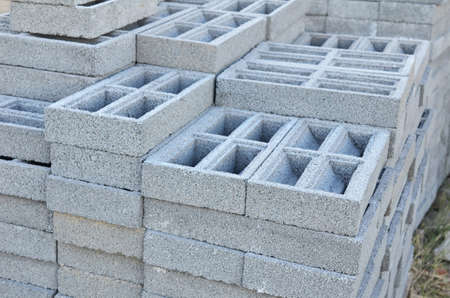 Brick block stock waiting for buildの写真素材