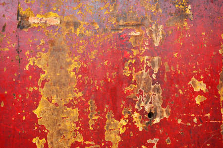 Red old wood with yellow pattern on wood backgroundの写真素材