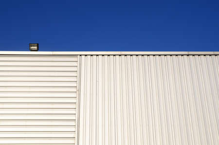 Outside factory container with blue sky