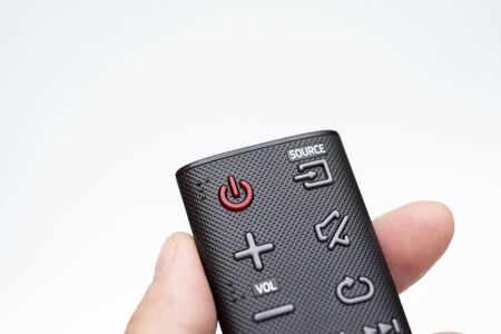 Smart remote control on  on white  with  .の写真素材