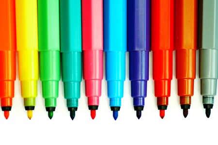set pencils isolated on white backgroundの写真素材