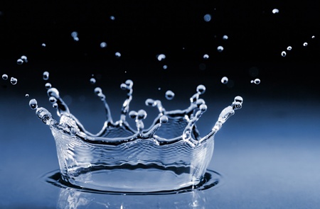 beautiful splash of water blue dropsの写真素材