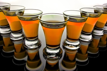 glass goblet on gray backgroundの写真素材