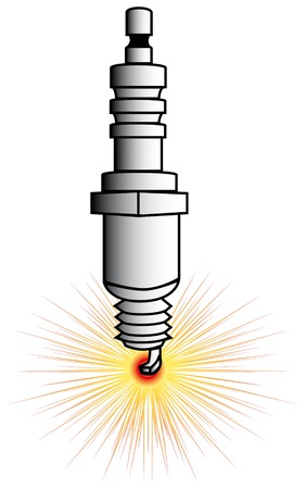 drawing of a driving spark plugの写真素材