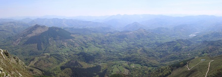 an aerial and panoramic mountain topsの写真素材
