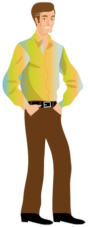 businessman being held upright the hands in the pocketsの写真素材