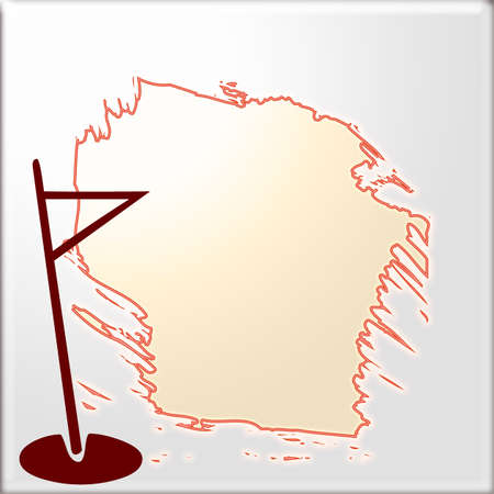 map, flag and treasureの写真素材