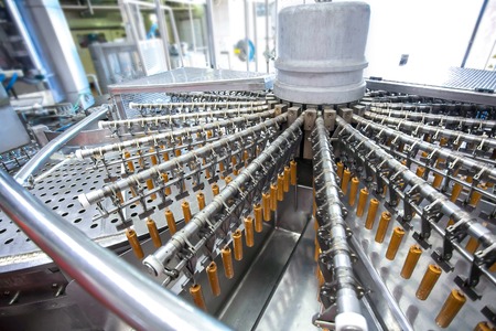 Automatic production stainless  line of fruit orange ice creamの写真素材