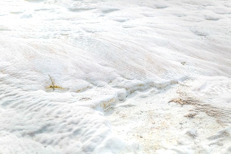 Patterned white limestone with different  ruggedness surface - Pamukkale, Turkeyの写真素材