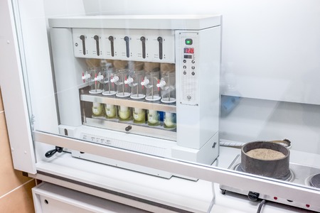 Special test-analysing machine at the light laboratoryの写真素材