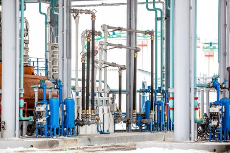 gas station for trucks at oil refinery factory