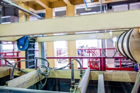 Modern machinery equipment at factory producing concrete blocksの写真素材