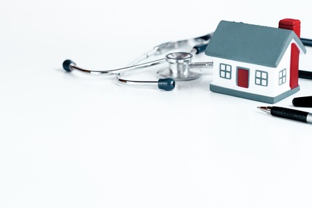 concept calling doctor to home check up.の写真素材