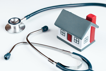 concept calling doctor to home check up.の写真素材