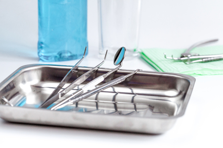 preparation of dental instruments before work close upの写真素材