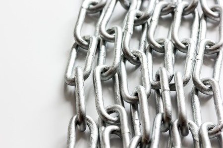 concept data protection with metal chain on white background close upの写真素材