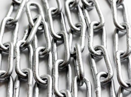 concept data protection with metal chain on white background close up