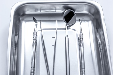 preparation of dental instruments before work close up