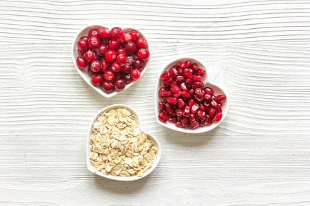 concept healthy for heart food on wooden background top view.の写真素材