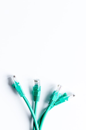 concept network internet cable on white background top view.の写真素材
