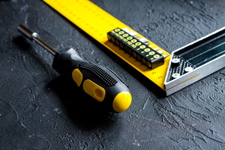 Tools for repairing close up on dark background.の写真素材