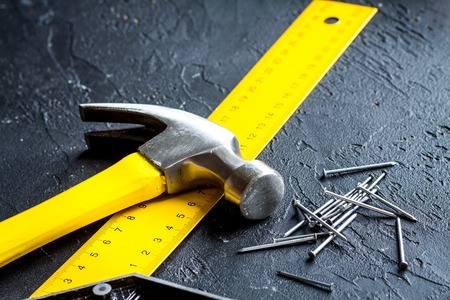 Tools for repairing close up on dark background.の写真素材